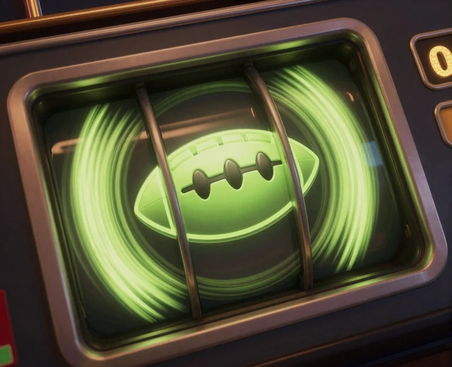 Leuchtende Slot-Walzen mit lime Fu&szlig;ballsymbol und goldenem Freispiel-Z&auml;hler im Golazzo Casino